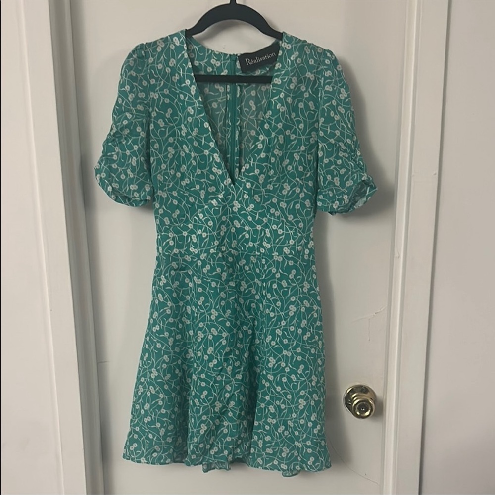 Realisation Par Green Floral Mini Dress